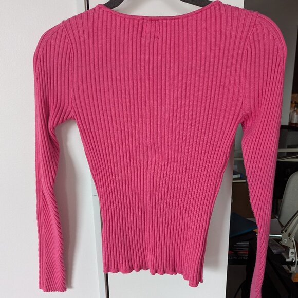 *2/$20* Hot pink H&M Sweetheart Sweater, Size S - Picture 2 of 3